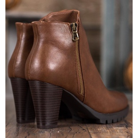 Anesia Paris Botas elegantes de cuero ecológico marrón 1