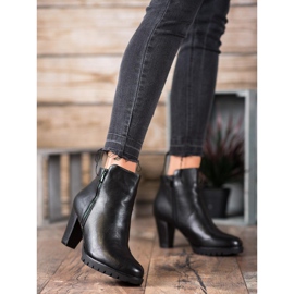 Anesia Paris Botas elegantes de cuero ecológico negro 2