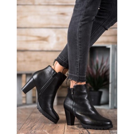 Anesia Paris Botas elegantes de cuero ecológico negro 1