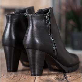 Anesia Paris Botas elegantes de cuero ecológico negro 4