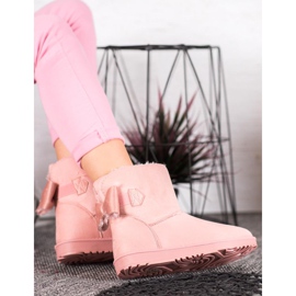 SHELOVET Polvo Mukluki con un lazo rosa 2