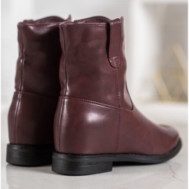 Ideal Shoes Botas de vaquero con cuero ecológico rojo 5