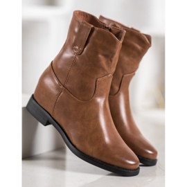 Ideal Shoes Botas de vaquero con cuero ecológico marrón 6