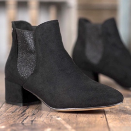 Ideal Shoes Botines chelsea con purpurina negro 3