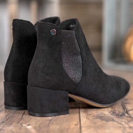 Ideal Shoes Botines chelsea con purpurina negro 4