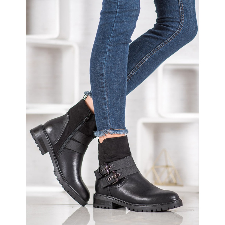 Erynn Trabajadores con una hebilla negro 1