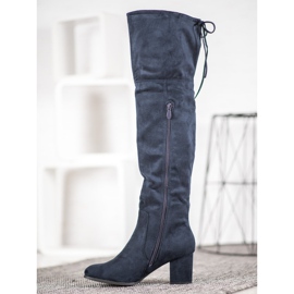 Clowse Botas de gamuza elegantes azul 1