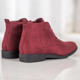 Goodin Botas de gamuza cómodas rojo 5