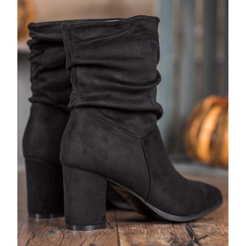 Super Mode Botines de tacón alto sin cordones negro 1