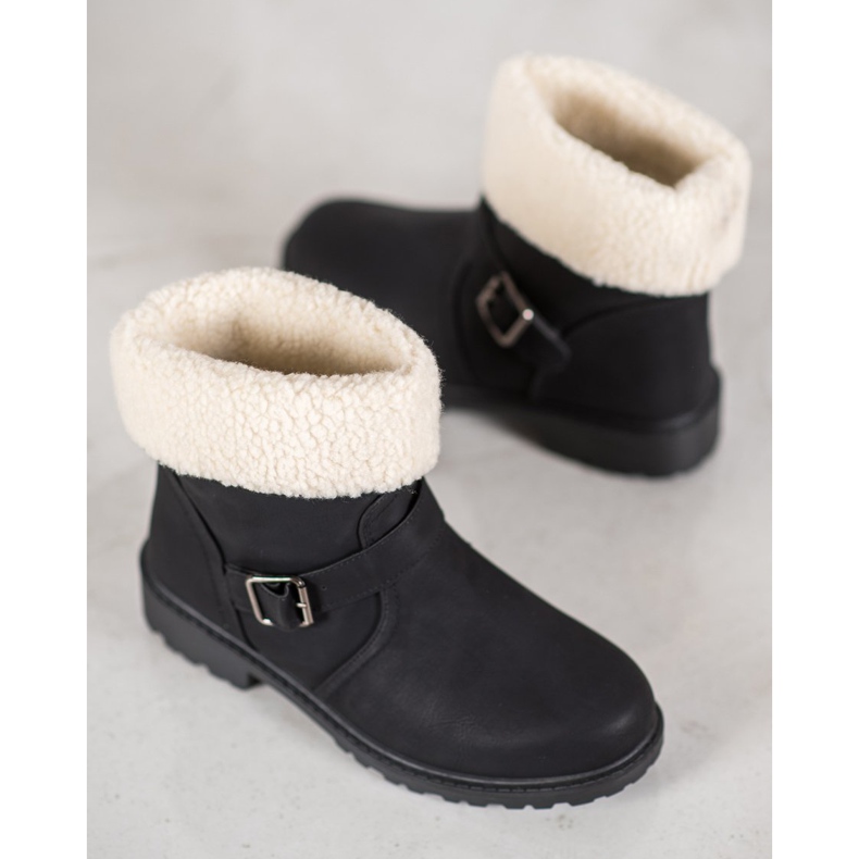 SHELOVET Botas con piel de oveja negro 2