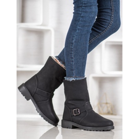 SHELOVET Botas con piel de oveja negro 6