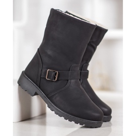 SHELOVET Botas con piel de oveja negro 8