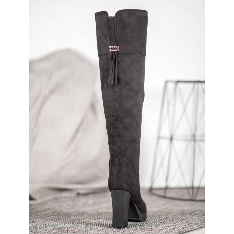 Evento Botas de ante con plataforma negro 2