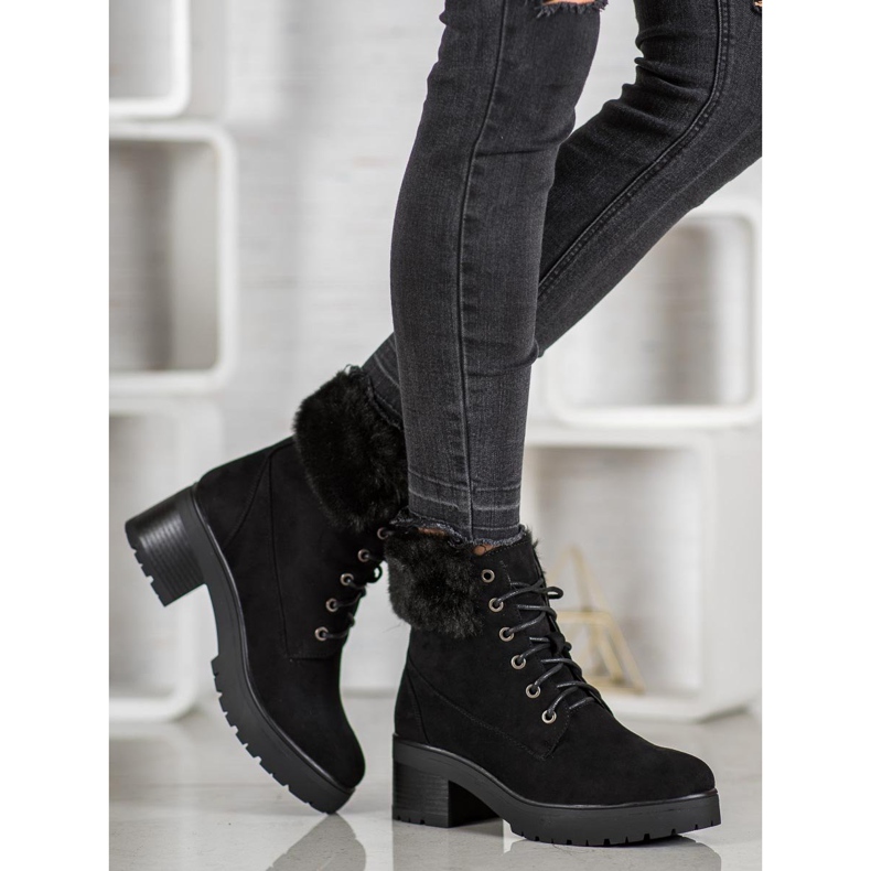 Goodin Botas negras con piel negro 1