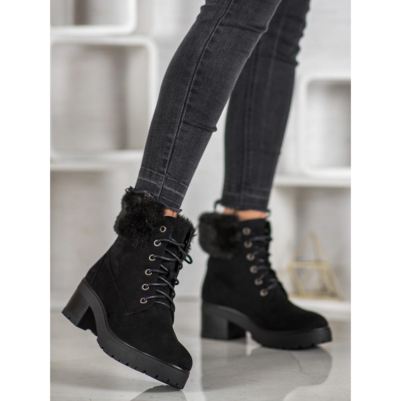 Goodin Botas negras con piel negro 2