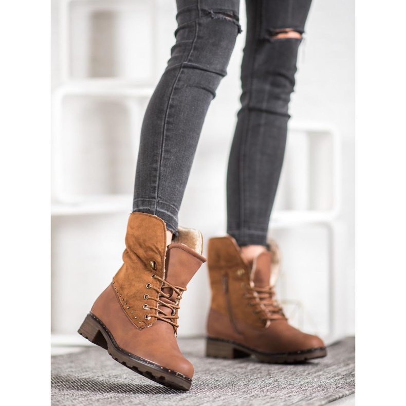 SHELOVET Botas marrones con piel de oveja marrón 1