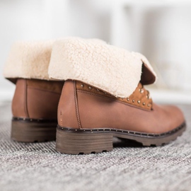 SHELOVET Botas marrones con piel de oveja marrón 5
