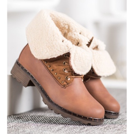 SHELOVET Botas marrones con piel de oveja marrón 6