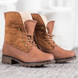 SHELOVET Botas marrones con piel de oveja marrón 7