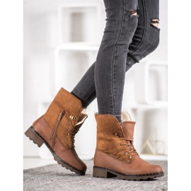 SHELOVET Botas marrones con piel de oveja marrón 8