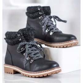 Goodin Botas de montaña con cordones decorativos negro 5