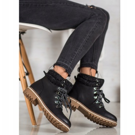 Goodin Botas de montaña con cordones decorativos negro 2