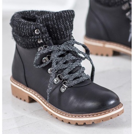 Goodin Botas de montaña con cordones decorativos negro 1