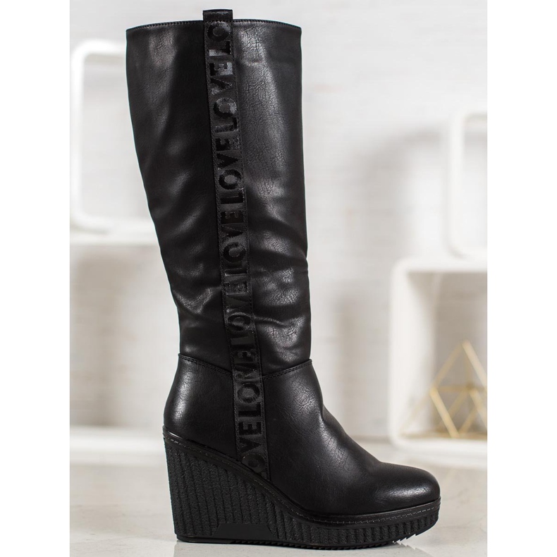 Goodin Botas de cuña Love negro 2