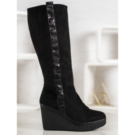 Goodin Botas de cuña Love negro 3