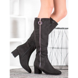 SHELOVET Botas con cremallera decorativa negro 5