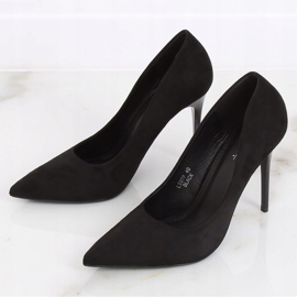 Zapatos de salón en ante negro LE07P Stiletto negro 1