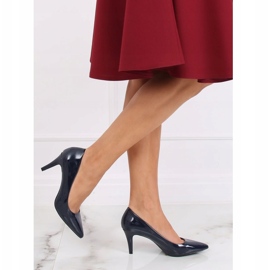 Tacones de mujer lacados en azul marino LL-185P Azul 3