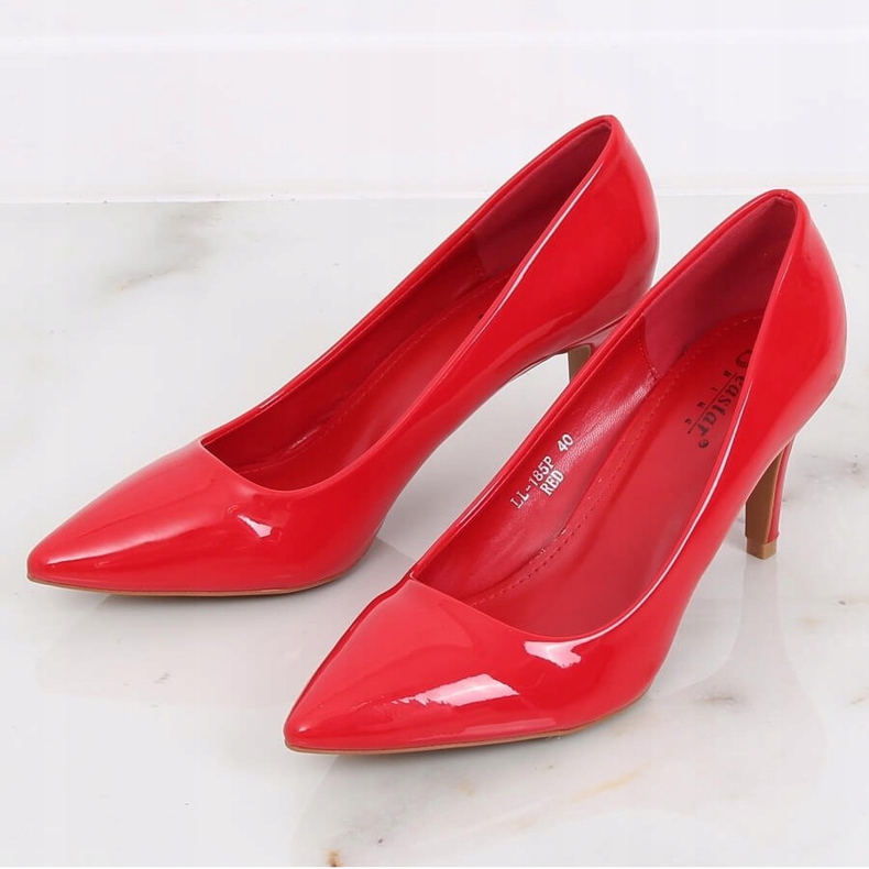 Tacones altos de mujer lacados en rojo LL-185P Rojo 1