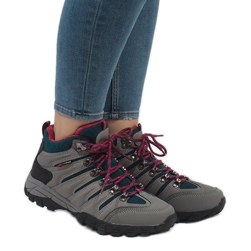 Zapatos de trekking mujer gris FS302-33 negro 1