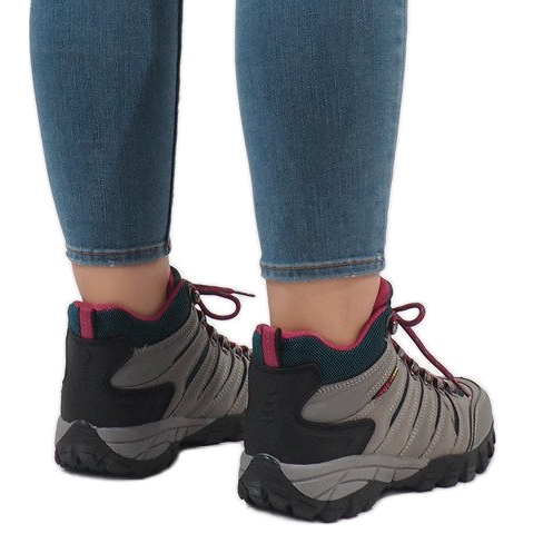 Zapatos de trekking mujer gris FS302-33 negro 2