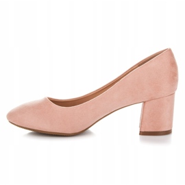 Fama Zapatos de tacón de ante en un pilar rosado 7
