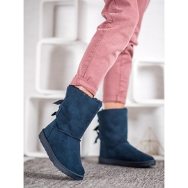 Haver Botas de nieve cálidas con lazos azul 2