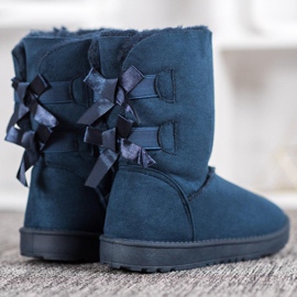 Haver Botas de nieve cálidas con lazos azul 4