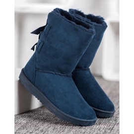 Haver Botas de nieve cálidas con lazos azul 5