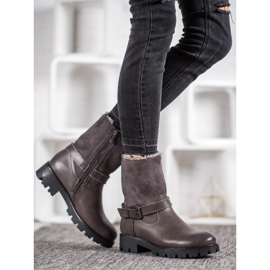 Nio Nio Botines grises con piel 6