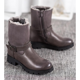 Nio Nio Botines grises con piel 3