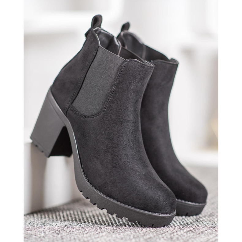SHELOVET Botas Chelsea cómodas negro 2