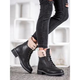 SHELOVET Tramperos con piel de oveja negro 5