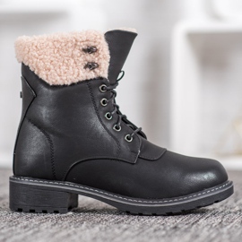 SHELOVET Tramperos con piel de oveja negro 2