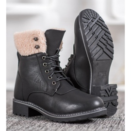 SHELOVET Tramperos con piel de oveja negro 4
