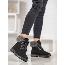 SHELOVET Tramperos negros con piel 2