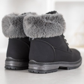 SHELOVET Tramperos negros con piel 4