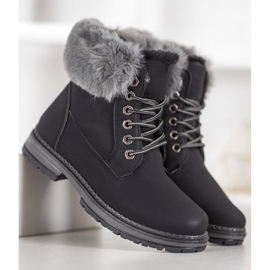 SHELOVET Tramperos negros con piel 5