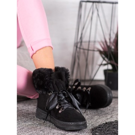 Queen Vivi Botines con cordones y piel negro 1 Queen Vivi Botines con cordones y piel negro 1