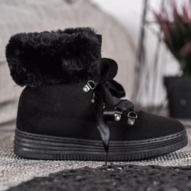 Queen Vivi Botines con cordones y piel negro 2 Queen Vivi Botines con cordones y piel negro 2